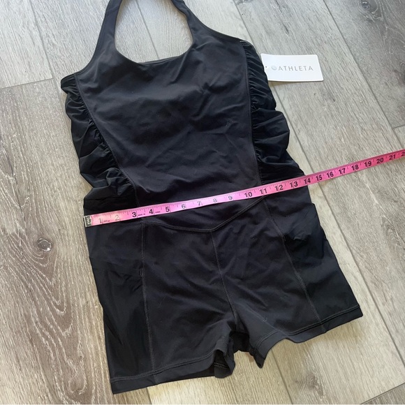 NWT Athleta Mesh Me Up Romper one piece Small Black - Picture 4 of 7